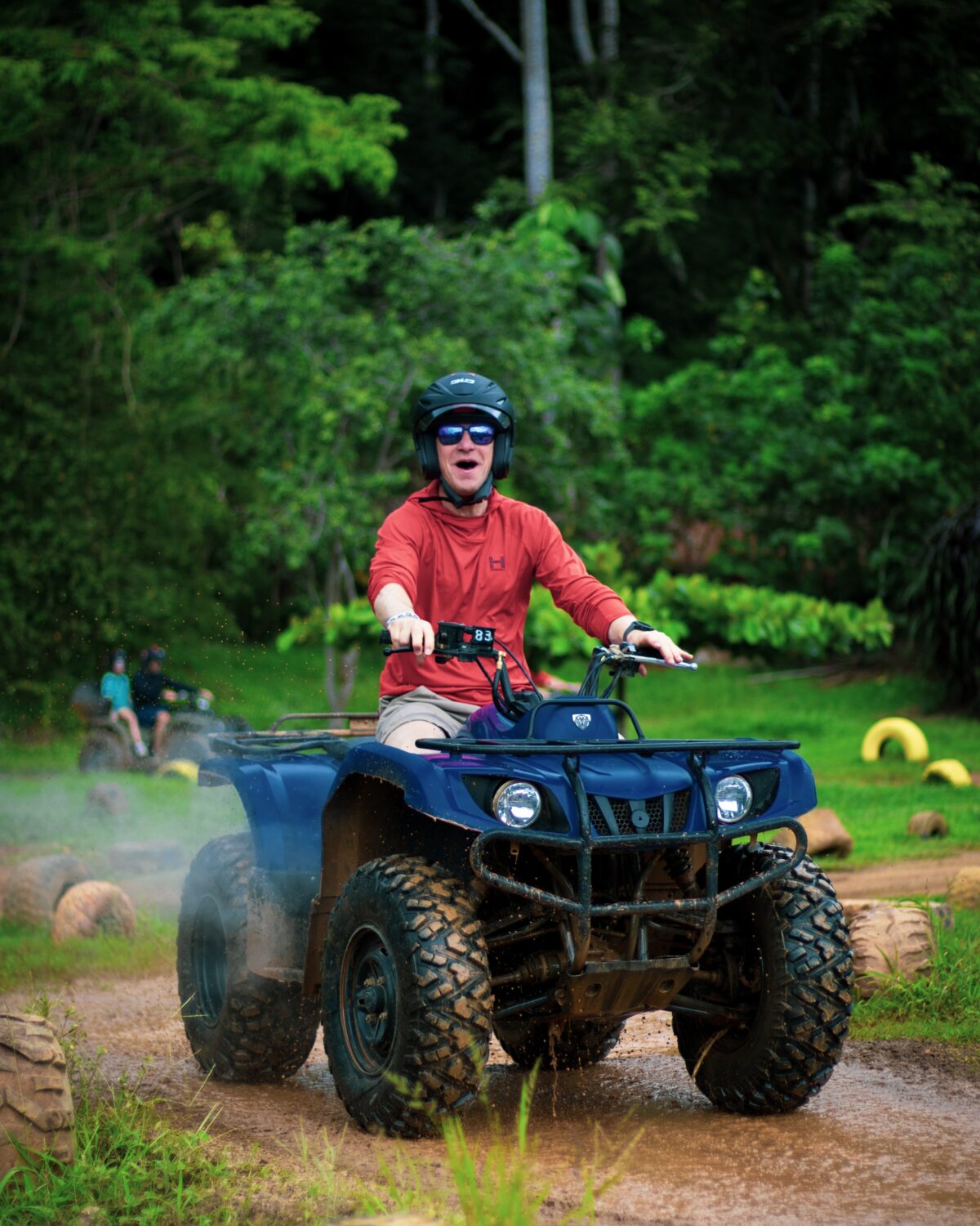 Guests horseback riding before the ATV combo at Vista Los Sueños