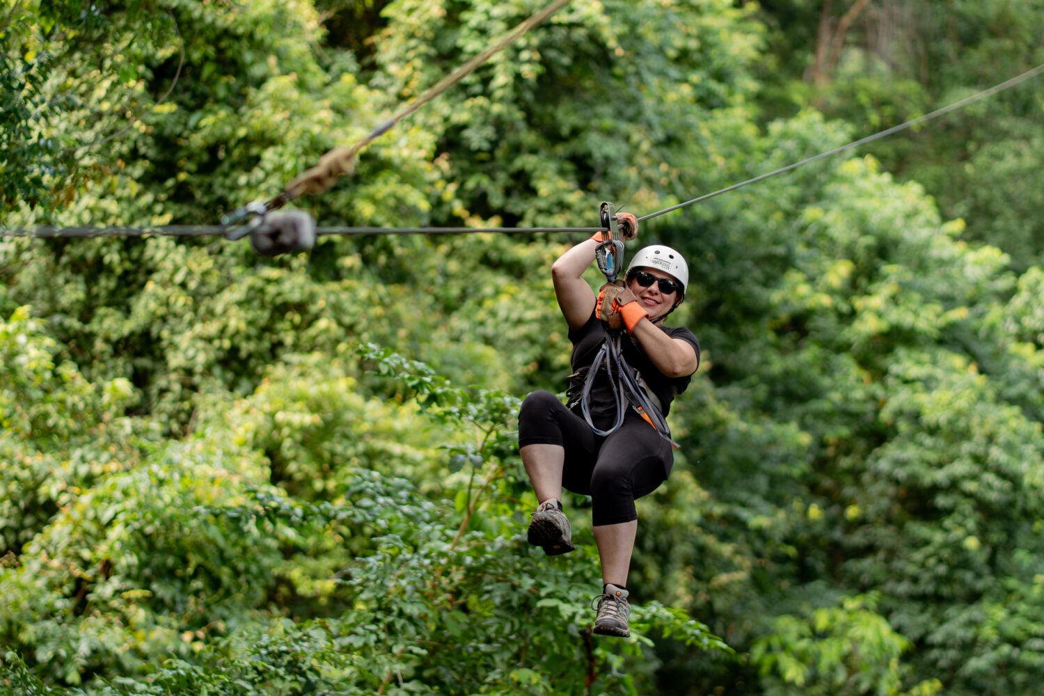 Cruise passengers on the zipline and ATV shore excursion at Vista Los Sueños